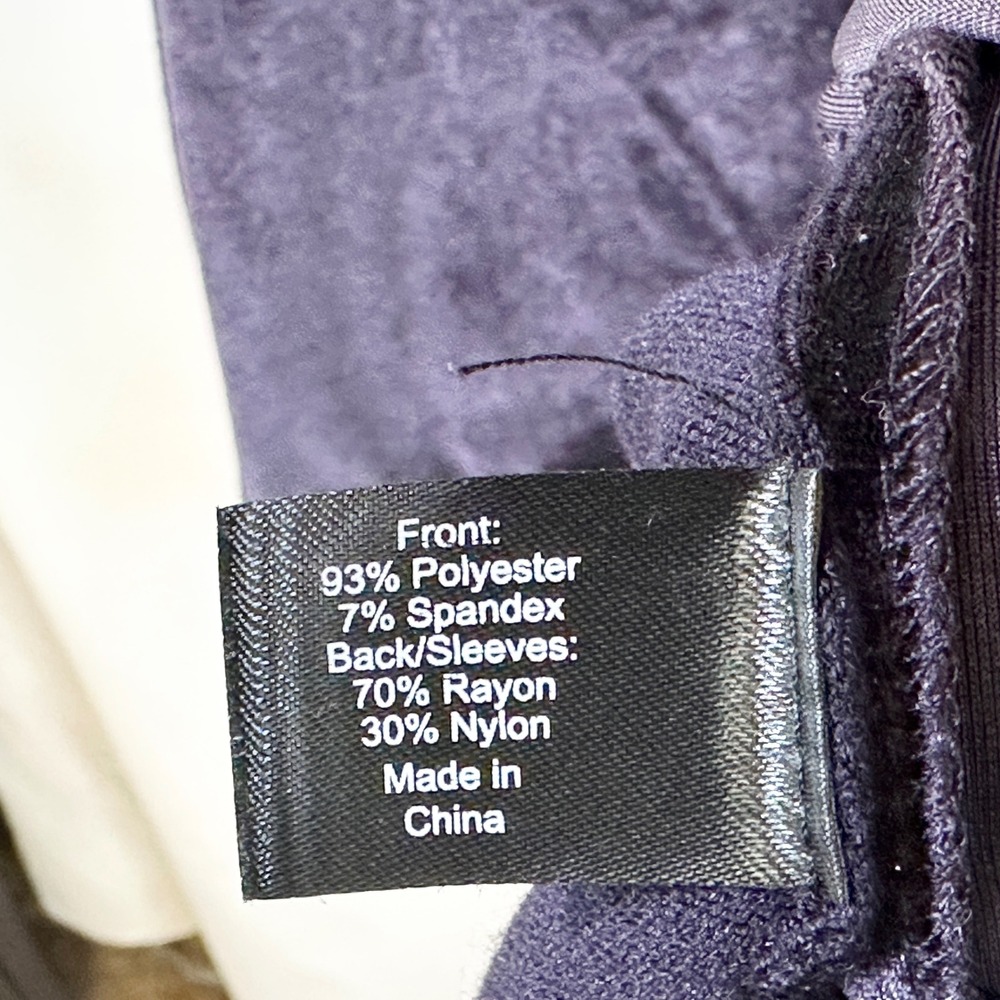 Lane Bryant Plus Size 18/20 Pullover Top Dark Navy Blue Velvet Front Mixed 472 - Picture 8 of 9